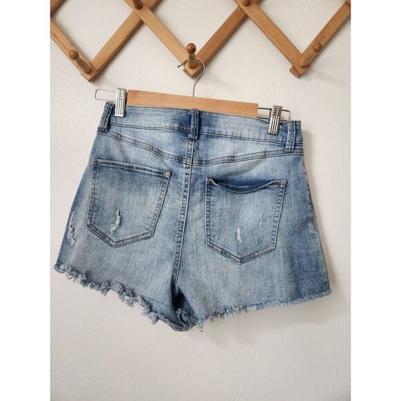 REWASH super high rise wedge vintage reunion button fly denim shorts 7/28 - Picture 2 of 4